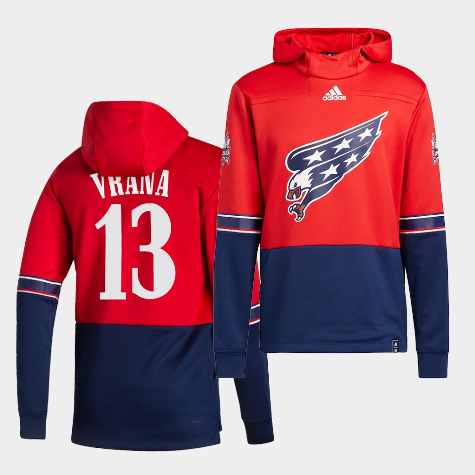 Men Washington Capitals #13 Vrana Red NHL 2021 Adidas Pullover Hoodie Jersey->tampa bay lightning->NHL Jersey